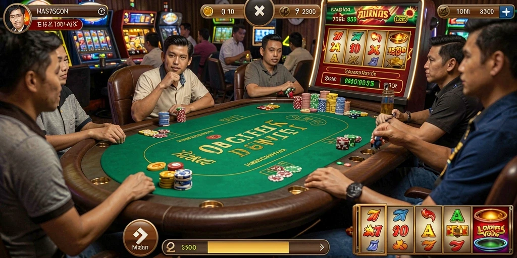 898a - Screenshot menampilkan berbagai jenis permainan yang tersedia.
